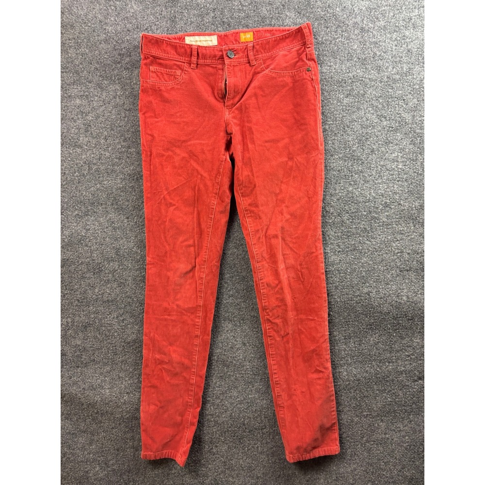 Pilcro and the Letterpress Corduroy Pants Womens 28 Red Skinny Mid Rise Serif